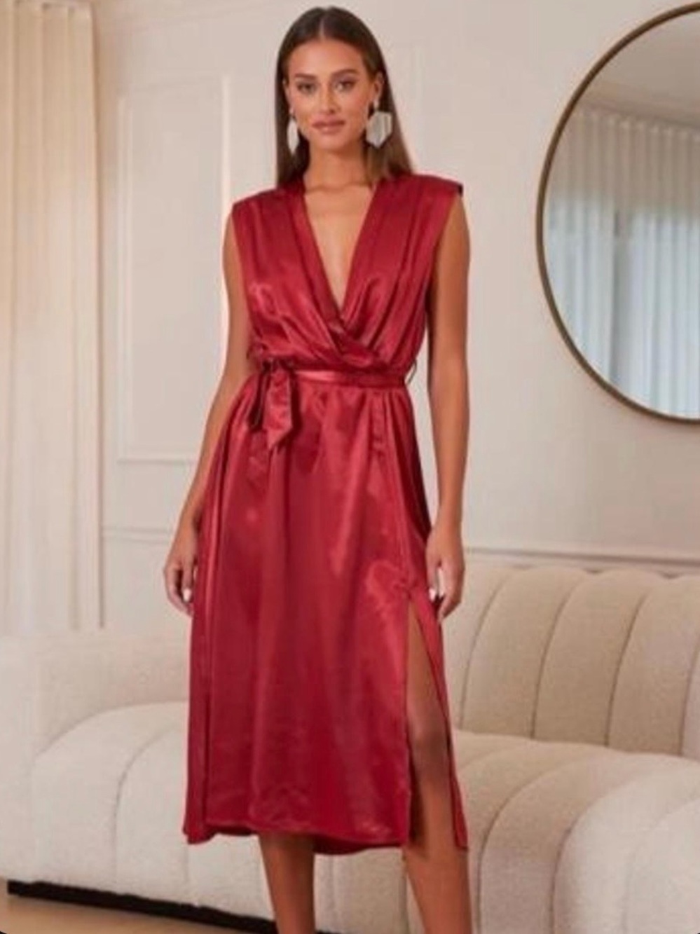 Bishop and young Red Satin Party Dress